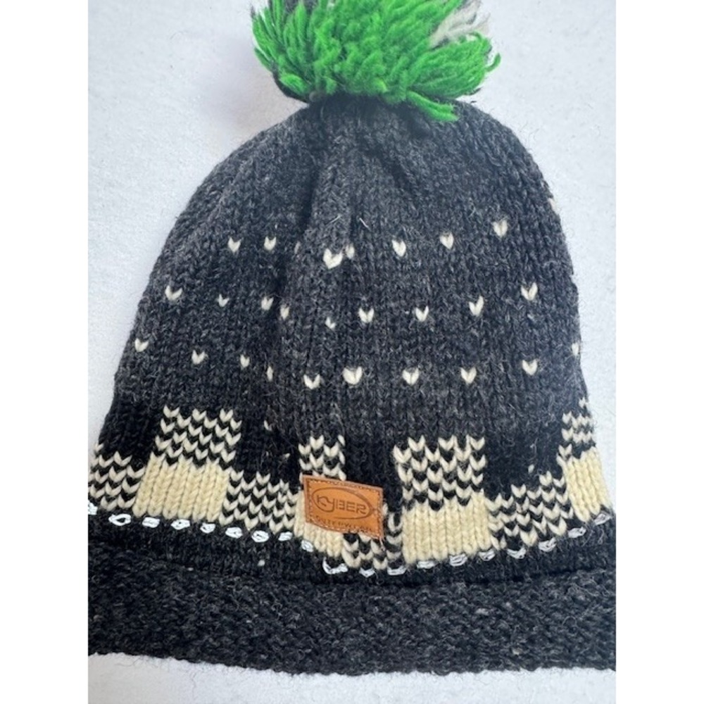 Kyber Outerwear Wool Nepal Winter Hat Grey Green Checkered - Picture 4 of 9